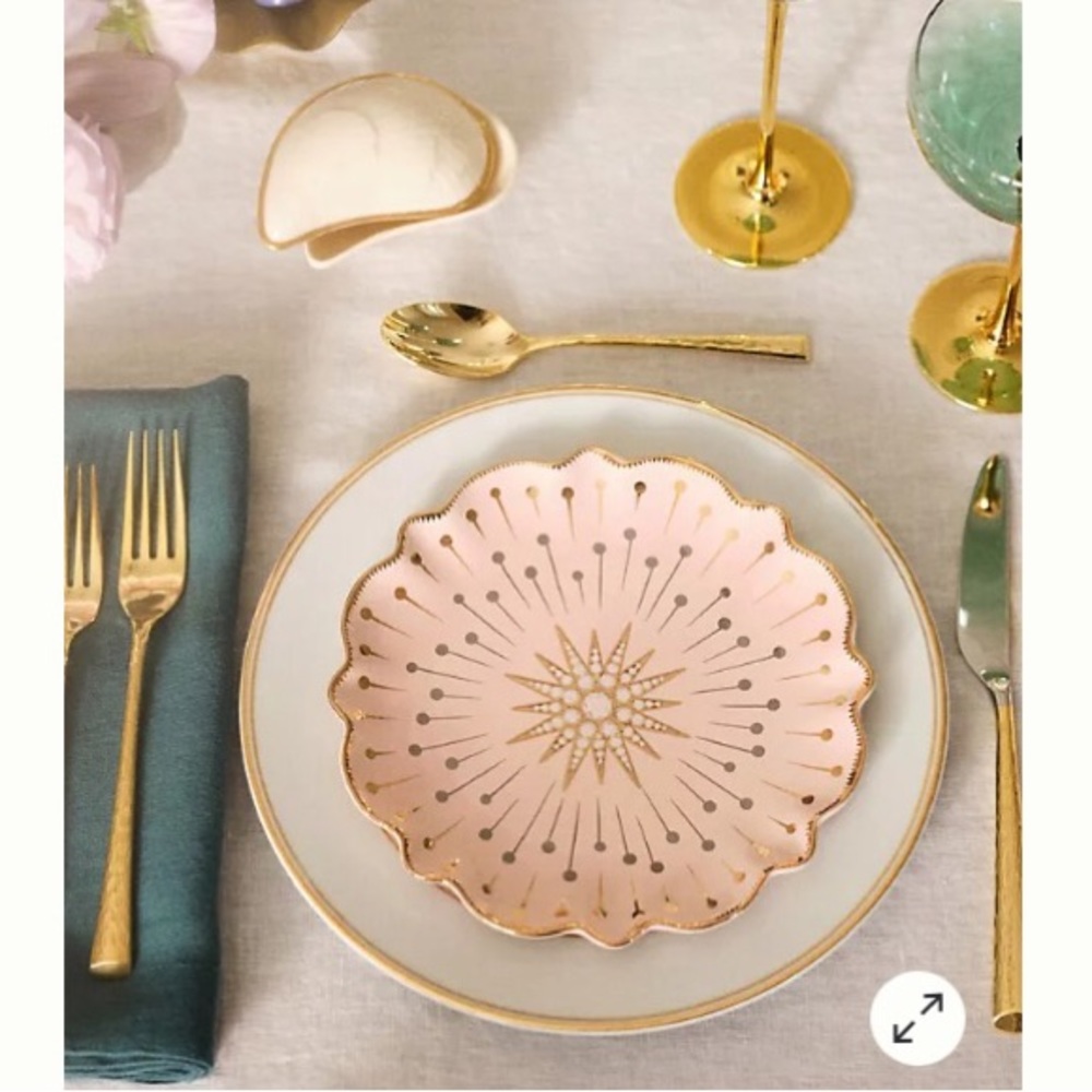 Anthropologie Catherine Martin 24K Gold Decaled Glazed Plate New In Box